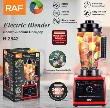 Blender electric 2 in 1, 2400W cu 8 lame din inox RAF 2842, cana gradata