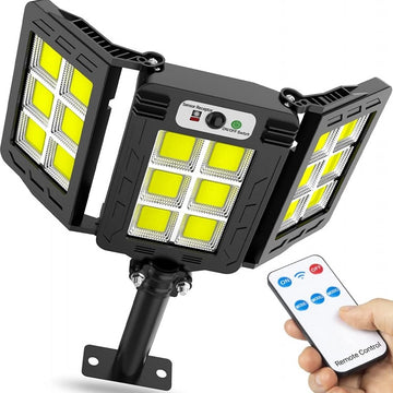 Lampa solara stradala tripla cu telecomanda si picior de sustinere 360 LED W7866