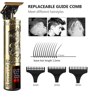 Masina profesionala de tuns pentru barbati cu acumulator, afisaj LED