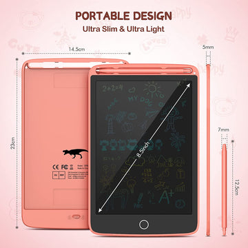 Pachet 2 x Tableta de scris LCD pentru copii cu ecran colorat, 8.5 inch