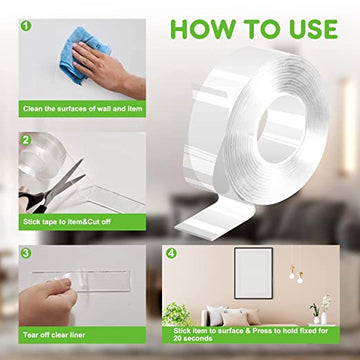 Pachet 2 x Banda dublu adeziva multifunctionala transparenta