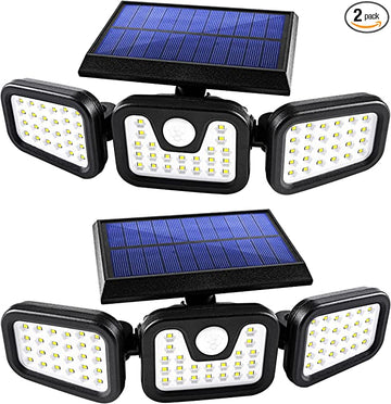 Set 2 x Lumini solare pentru gradina, 74 LED, 3 moduri de iluminare extrioara cu senzor de miscare