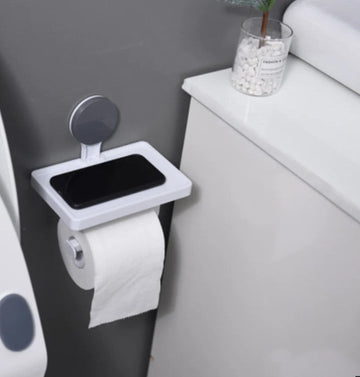 Suport hartie igienica cu suport pentru telefon